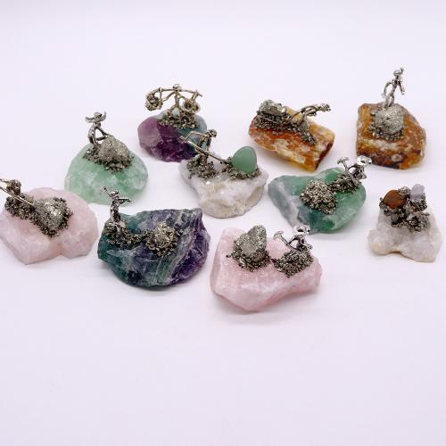 Décoration de pierre perles, Pierre naturelle, avec alliage de zinc, fait à la main, plus de couleurs à choisir Vendu par PC