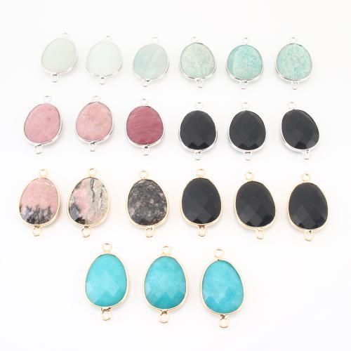 Edelstein Connector, mit Messing, flachoval, DIY & facettierte, keine, 31x18x6mm, verkauft von PC