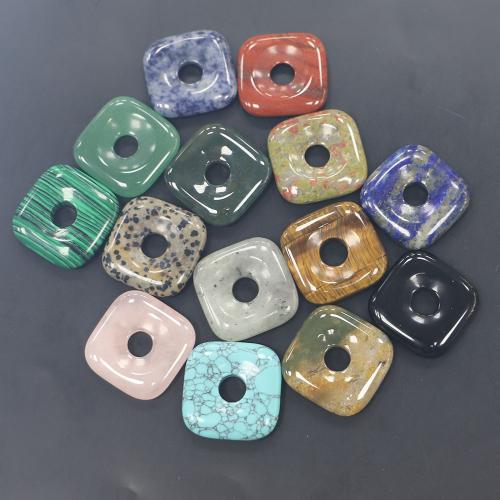 Edelstein Schmuck Anhänger, Quadrat, poliert, DIY & verschiedenen Materialien für die Wahl, pendant size 30×30×7-6mm, Bohrung:ca. 8mm, verkauft von PC