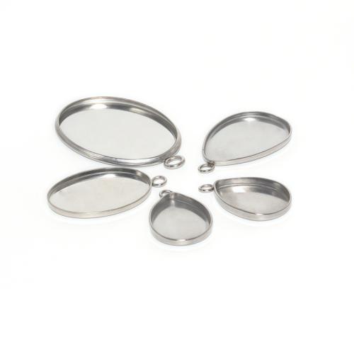 Stainless Steel Pendant Setting, 304 Stainless Steel, DIY original color 