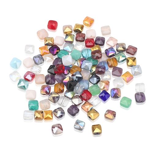 Квадратные хрустальные бусы, Кристаллы, Квадратная форма, Другое покрытие, DIY & граненый, много цветов для вабора, 6mm, 50ПК/сумка, продается сумка[