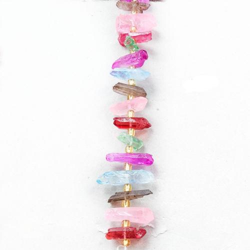 Perles nature de couleur Mix, Cristal naturel, Motif géométrique, poli, dégradé de couleur & DIY, plus de couleurs à choisir, beads size 7-11mm, Environ 18- Vendu par brin