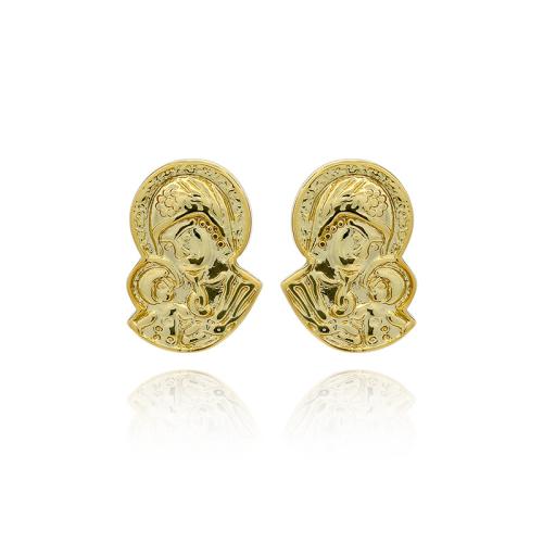 Alliage de cuivre boucle d oreille dormeuse, caractère, Placage de couleur d'or, Bijoux Fête des Mères & pour femme, plus de couleurs à choisir, Vendu par paire