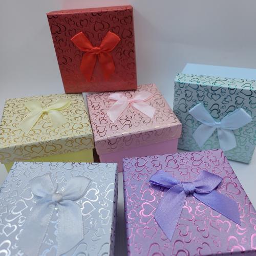 Boîte Cadeau de bijoux, papier, cadre, Anti-poussière & modèles différents pour le choix, couleurs mélangées Vendu par lot