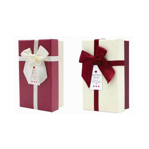 Boîte Cadeau de bijoux, papier, rectangle, Anti-poussière & avec une décoration de noeud à boucles, couleurs mélangées Vendu par lot