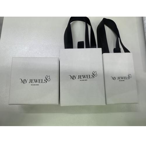 Boîte Cadeau de bijoux, papier, impression, styles différents pour le choix & avec le motif de lettre, blanc Vendu par lot