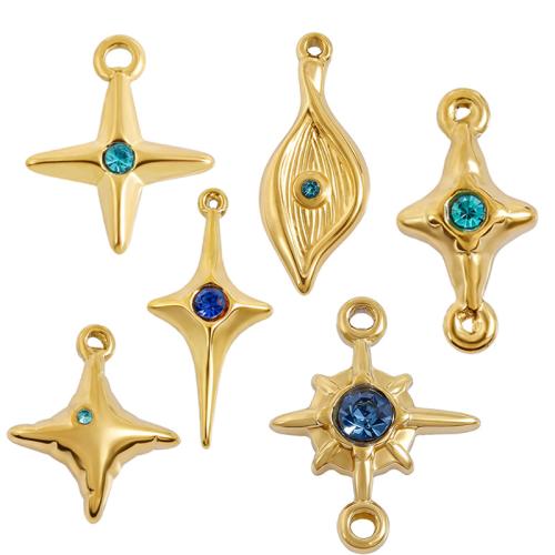 Pendentifs en acier inoxydable strass, Acier inoxydable 304, Placage, DIY & styles différents pour le choix & avec strass Vendu par sac