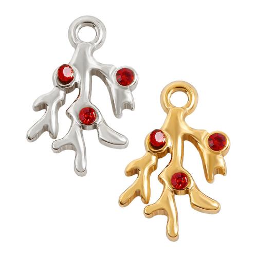 Pendentifs en acier inoxydable strass, Acier inoxydable 304, Placage, DIY & avec strass, plus de couleurs à choisir Vendu par sac