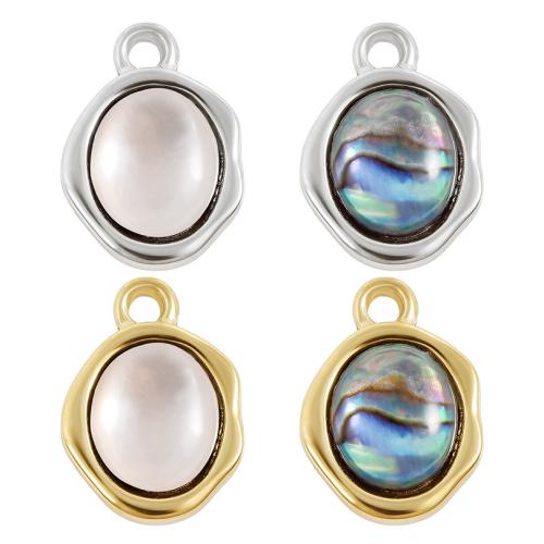 Pendentifs en acier inoxydable, Acier inoxydable 304, avec coquille, Placage, DIY, plus de couleurs à choisir Vendu par lot