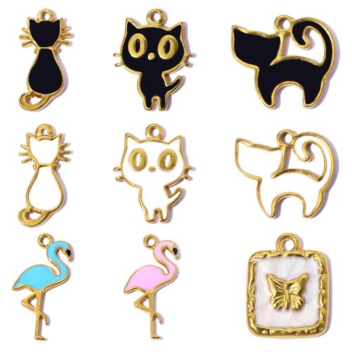 Pendentifs d'animaux en acier inoxydable , Acier inoxydable 304, Placage, DIY & styles différents pour le choix & émail, Vendu par PC