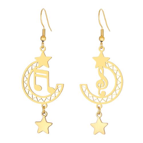 Acier inoxydable 304 Boucle d'oreille goutte, Placage, styles différents pour le choix & pour femme & creux, Vendu par paire