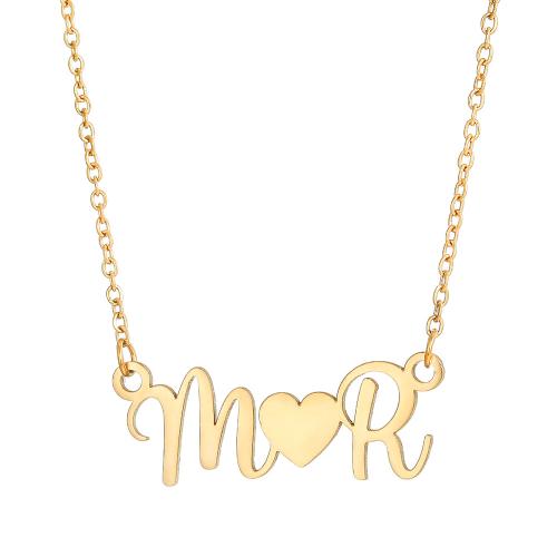 Acier inoxydable 304 collier, avec 5cm chaînes de rallonge, Lettre d’alphabet, Placage, Bijoux Fête des Mères & pour femme, plus de couleurs à choisir Environ 43 cm, Vendu par PC