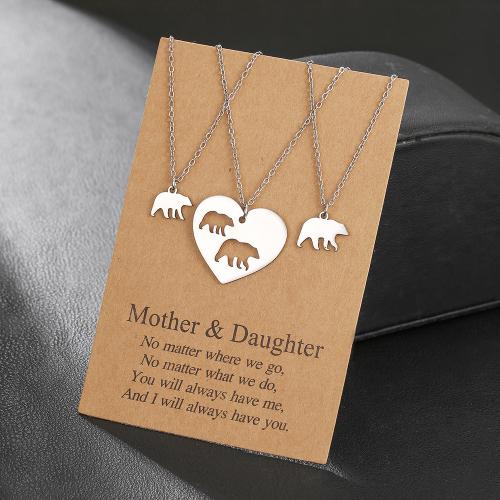 Acier inoxydable 304 collier, poli, Chaîne transversale & Bijoux Fête des Mères & styles différents pour le choix & pour femme, couleur originale Environ 45 cm, Vendu par fixé