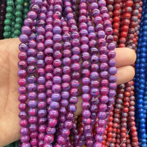 Imitation de perles de verre en pierres précieuses , Rond, vernis au four, DIY, plus de couleurs à choisir, 8mm, Environ Vendu par brin[