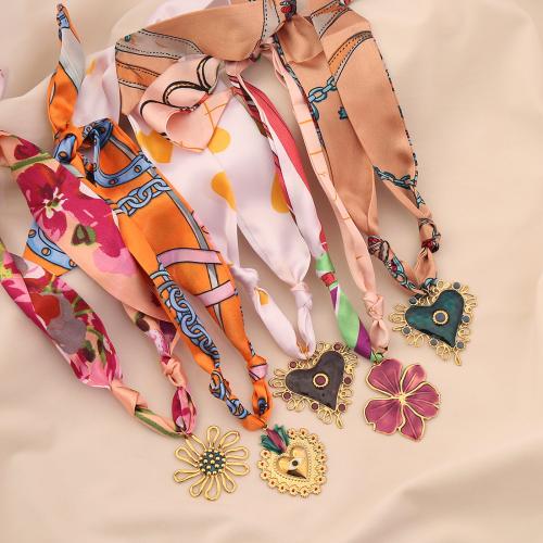 Acier inoxydable 304 collier, avec Fibre de polyester, Placage ionique sous vide, bijoux de mode & pour femme, plus de couleurs à choisir Environ 80 cm, Vendu par PC