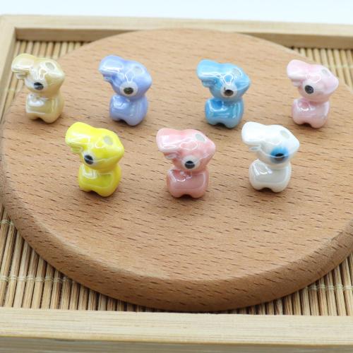 Perles porcelaine animaux, gazelle, Placage, DIY, plus de couleurs à choisir Environ 2.1mm Vendu par sac