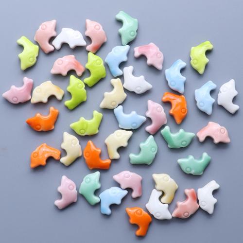 Perles porcelaine animaux, dauphin, DIY, plus de couleurs à choisir Environ 2.5mm Vendu par sac