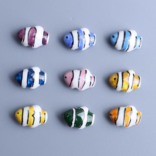 Perles porcelaine animaux, poisson, DIY, plus de couleurs à choisir Environ 2.5mm Vendu par sac