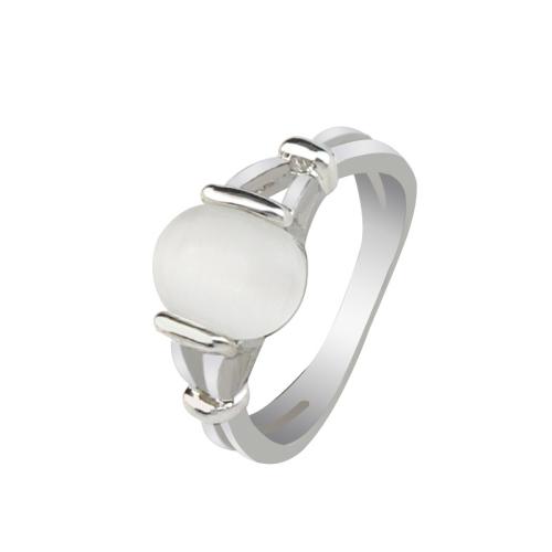 alliage de zinc bague, avec Oeil de chat, Placage, normes différentes pour le choix & pour femme Vendu par PC[