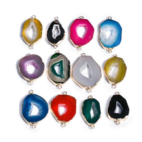 Agate naturel Druzy Connecteur, Irrégulière, DIY, plus de couleurs à choisir, connector size 30-50mm, Vendu par PC[