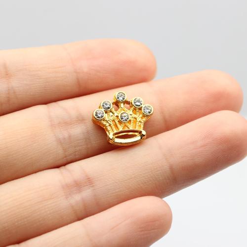 Perles strass en alliage de zinc, Placage de couleur d'or, DIY & normes différentes pour le choix & styles différents pour le choix & avec strass, Vendu par PC