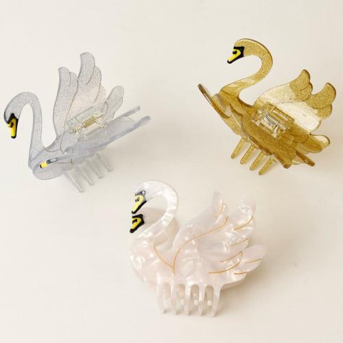 アセテートシート バンスクリップ, ハクチョウ, ハンドメイド, ファッションジュエリー & 女性用, 無色 売り手 パソコン[