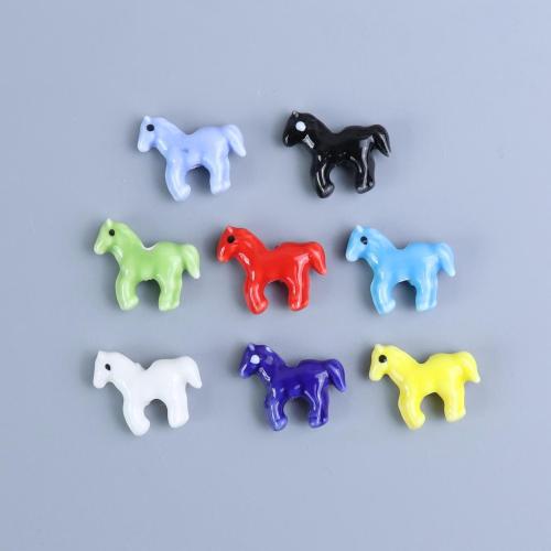 動物磁器のビーズ, 磁器, ウマ, DIY, 無色 穴:約 2.1mm, 100パソコン/バッグ, 売り手 バッグ