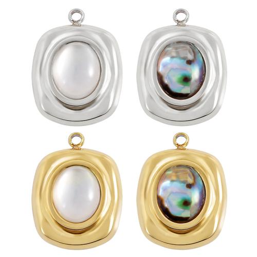 ステンレスのペンダント, 304ステンレススチール, とともに 貝, 幾何学パターン, メッキ, DIY, 無色 10パソコン/バッグ, 売り手 バッグ