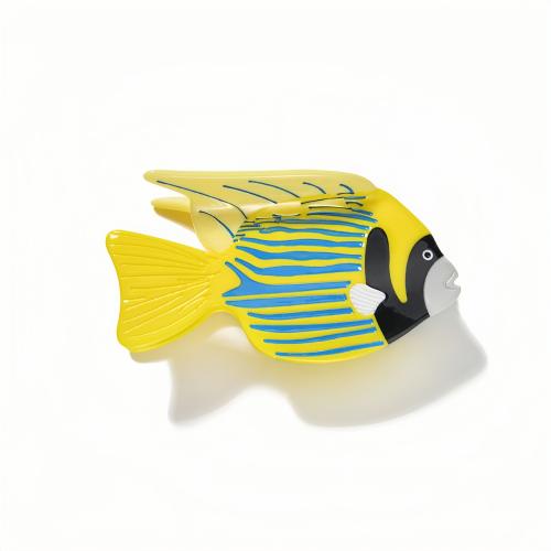 アセテートシート バンスクリップ, 魚, かわいい & 女性用, イエロー 売り手 パソコン[