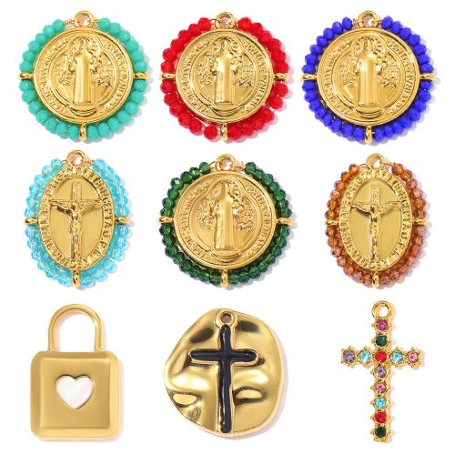 ステンレススチールサンペンダント, 304ステンレススチール, とともに ガラスビーズ, ゴールドメッキ, DIY & 異なるスタイルを選択 & エナメル, 3パソコン/バッグ, 売り手 バッグ