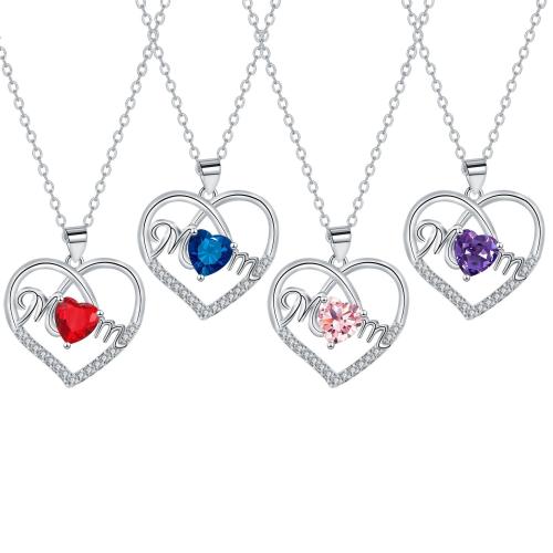 銅 ネックレス, とともに 304ステンレス鋼チェーン, とともに 5cm エクステンダチェーン, ハート形, メッキ, クロスチェーン & 母の日ジュエリー & 女性用 & ライン石のある, 無色, 長さ:約 45 センチ, 売り手 パソコン