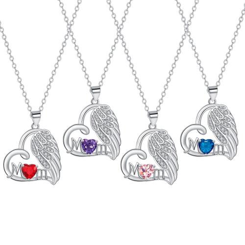 銅 ネックレス, とともに 304ステンレス鋼チェーン, とともに 5cm エクステンダチェーン, ハート形, メッキ, クロスチェーン & 母の日ジュエリー & 女性用 & ライン石のある, 無色, 長さ:約 45 センチ, 売り手 パソコン