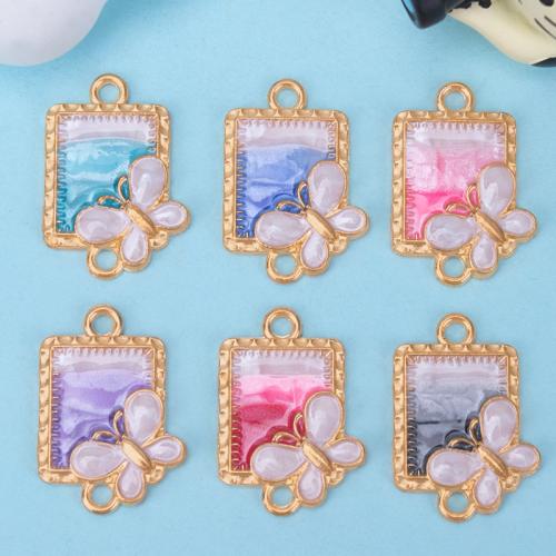 Enamel Zinc Alloy Connector, gold color plated, DIY & 1/1 loop 