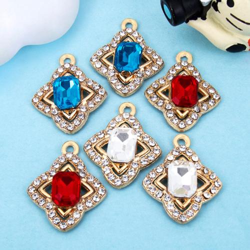 Zinc Alloy Rhinestone Pendants, gold color plated, DIY & with rhinestone 