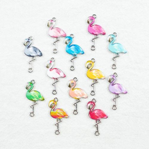 Enamel Zinc Alloy Connector, silver color plated, DIY & 1/1 loop 