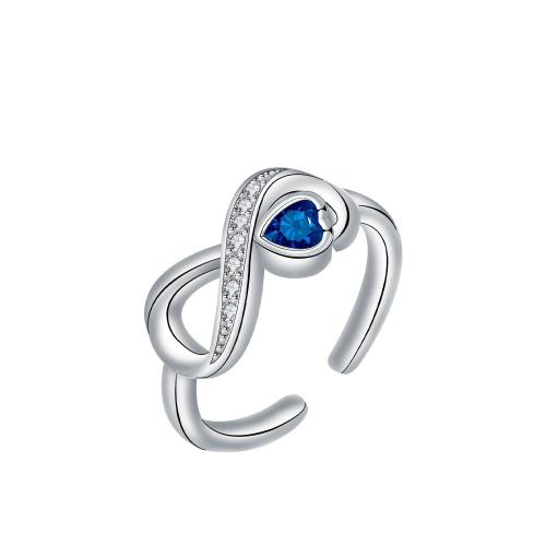 Cubic Zirconia Micro Pave Brass Finger Ring, Infinity, plated, Mother Day Jewelry & micro pave cubic zirconia & for woman, US Ring 