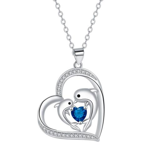 銅 ネックレス, とともに 304ステンレス鋼チェーン, とともに 5cm エクステンダチェーン, ハート形, メッキ, クロスチェーン & 母の日ジュエリー & マイクロパヴェジルコニア & 女性用, 長さ:約 45 センチ, 売り手 パソコン