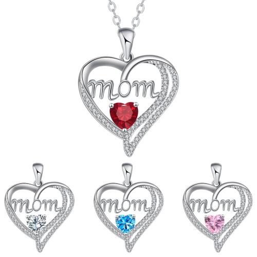 銅 ネックレス, とともに 304ステンレス鋼チェーン, とともに 5cm エクステンダチェーン, ハート形, メッキ, クロスチェーン & 母の日ジュエリー & マイクロパヴェジルコニア & 女性用, 無色, 長さ:約 45 センチ, 売り手 パソコン