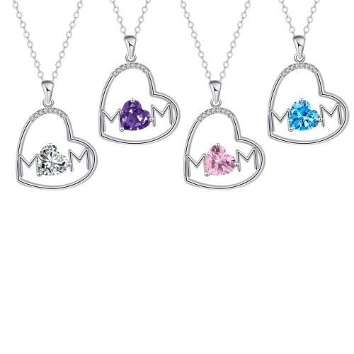 銅 ネックレス, とともに 304ステンレス鋼チェーン, とともに 5cm エクステンダチェーン, ハート形, メッキ, クロスチェーン & 母の日ジュエリー & マイクロパヴェジルコニア & 女性用, 無色, 長さ:約 45 センチ, 売り手 パソコン