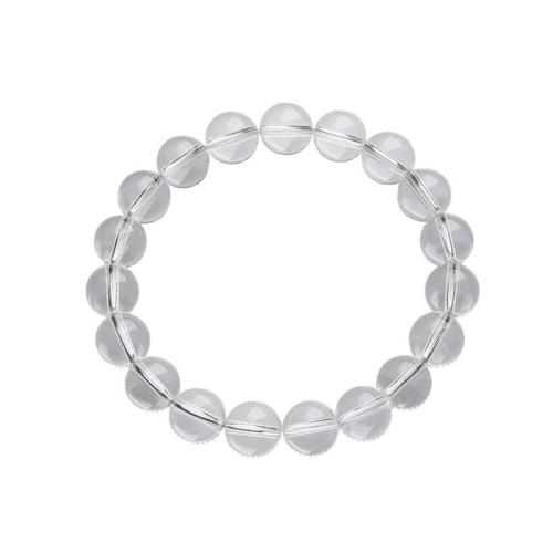 Clear Quartz Bracelet, Round, polished, Unisex 