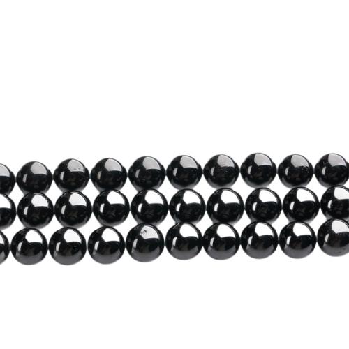 Single Gemstone Beads, Schorl, Round, DIY 