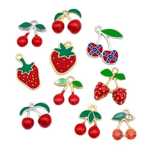 Zinc Alloy Enamel Pendants, plated, DIY & with rhinestone 