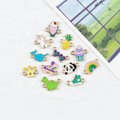 Enamel Zinc Alloy Connector, plated, DIY & 1/1 loop 