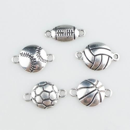 Zinc Alloy Charm Connector, silver color plated, DIY & 1/1 loop & blacken 