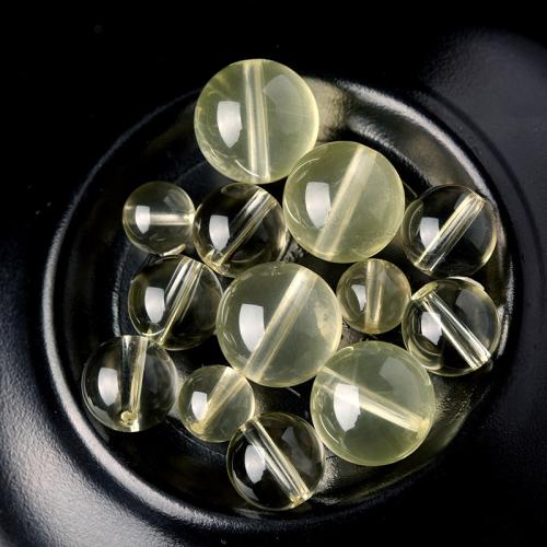 Natural Lemon Quartz Beads, Round, DIY 