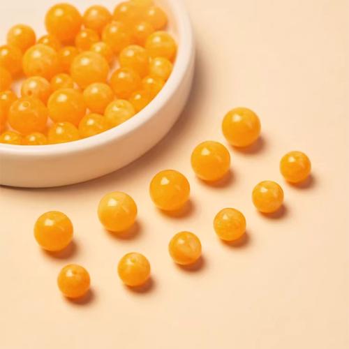 Jade Yellow Bead, Round, DIY 