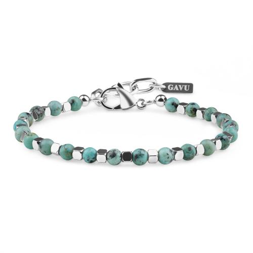 Gemstone Bracelet, with 304 Stainless Steel, fashion jewelry & Unisex beads size 4mm Approx 18.5 cm 