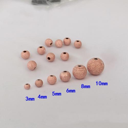 14Kt Gold Filled Beads, Round, DIY & frosted, rose gold color 