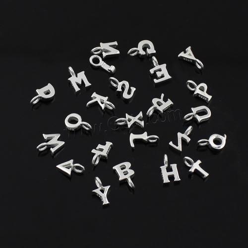 Sterling Silver Letter Pendants, 925 Sterling Silver, Alphabet Letter, DIY Approx 2mm 