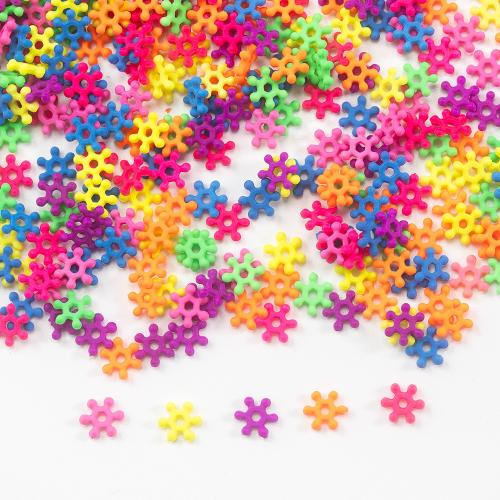 Solide Acryl Perlen, Schneeflocke, Spritzgießen, DIY, gemischte Farben, 8mm, ca. 12000PCs/Menge, 500G/Menge, verkauft von Menge